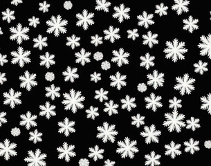 Naklejka na ściany i meble Snowflakes on a black background. IA technology