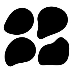 Abstract black blob shapes. Silhouette liquid shape illustration set