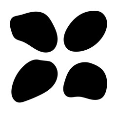 Abstract black blob shapes. Silhouette liquid shape illustration set