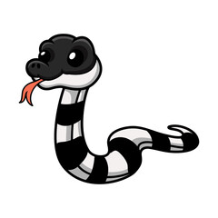 Fototapeta premium Cute banded krait snake cartoon