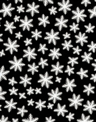 Snowflakes on a black background.  IA technology