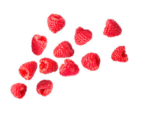 ripe raspberries on transparent png