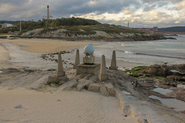 a mine in a beach in San Cibrao, Spain