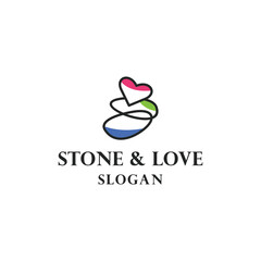 Stone Love Logo Vector Design. Abstract emblem, designs concept, logos, logotype element for template.