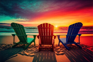 Beautiful breathtaking beach resort with stunning sea view. generative ai