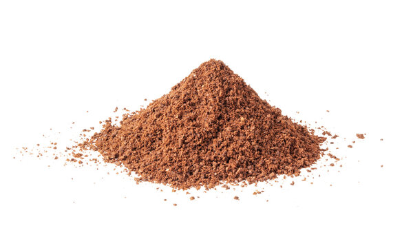 Pile of fresh ground coffee powder isolated on transparent png