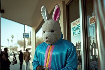 Real-life easter bunny costume generative ai