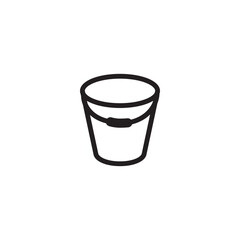 Bucket icon vector logo design flat style illustration