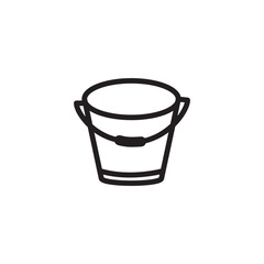 Bucket icon vector logo design flat style illustration