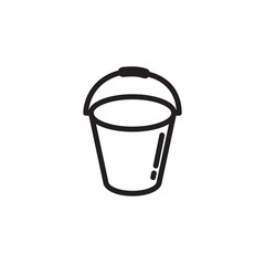 Bucket icon vector logo design flat style illustration