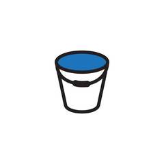 Bucket icon vector logo design flat style illustration