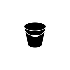 Bucket icon vector logo design flat style illustration