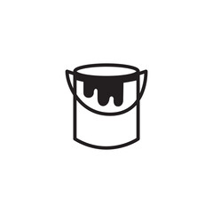 Bucket icon vector logo design flat style illustration