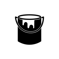 Bucket icon vector logo design flat style illustration