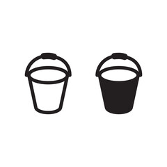 Bucket icon vector logo design flat style illustration