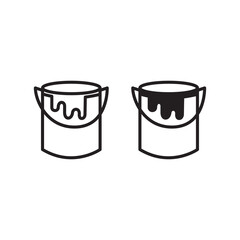 Bucket icon vector logo design flat style illustration