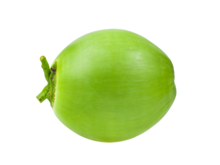 Green coconut isolated on transparent png
