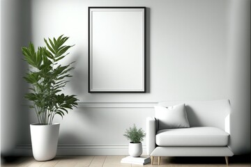 Modern white stylish living room interior design. Generative ai 