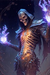 Fantasy skeleton generative ai fantasy Background with cinematic lighting and intricate design