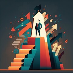 Fototapeta premium Representation of leadership and high achievement. generative ai