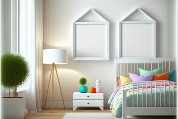 Modern white stylish bedroom interior design. Generative ai 