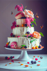 creative wedding cakes . Image created with Generative AI technology.