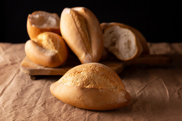 Bolillos. Traditional mexican bakery. White bread commonly used to accompany food and to prepare Mexican sandwiches called Tortas.