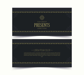 Luxury business card and vintage ornament logo vector template