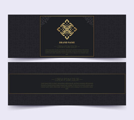 Luxury business card and vintage ornament logo vector template