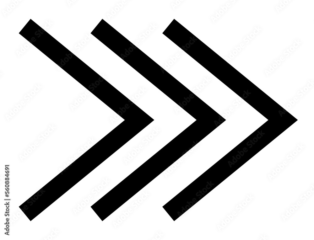 Aufkleber Fast arrow icon design template. Forward navigation concept. 