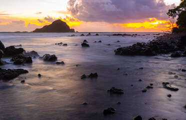 Dawn at Koki Beach With Alau Island in The Distance, Koki Beach Park, Hana, Maui, Hawaii, USA