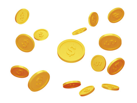 rainy dollar coins isolated - Powered by Adobe