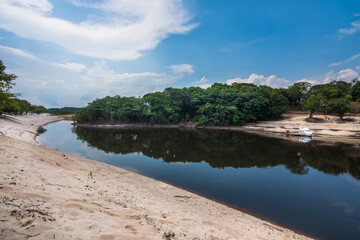 View of a calm and beautiful lake close to the Praia da Lua (Moon Beach) - Manaus, Amazonas, Brazil