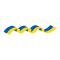 Isolated ribbon with the flag of Ukraine Vector