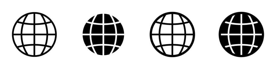 Conjunto de iconos de conexión global. Globo terráqueo. Mundo. Ilustración vectorial