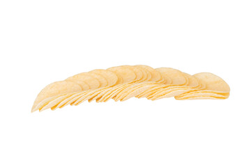 crisps fast food heap tasty isolated on white background