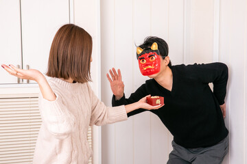 節分　豆まき