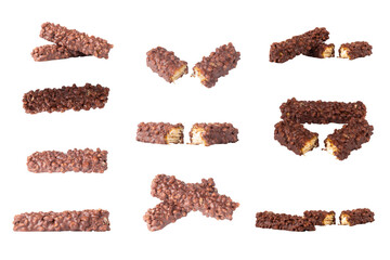 wafer ceramel crispy chocolate isolated on white background