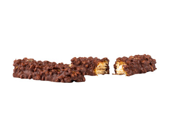 wafer ceramel crispy chocolate isolated on white background