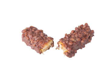 wafer ceramel crispy chocolate isolated on white background