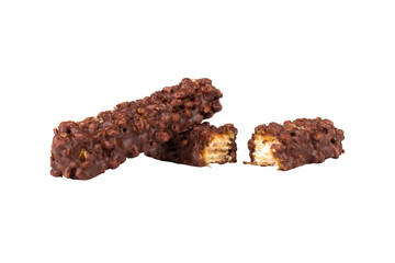 wafer ceramel crispy chocolate isolated on white background