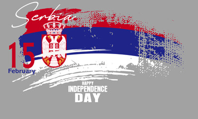 Obraz na płótnie Canvas independence day of serbia. creative serbia national country flag icon, Independence day of Serbia. Creative Serbia national country flag icon