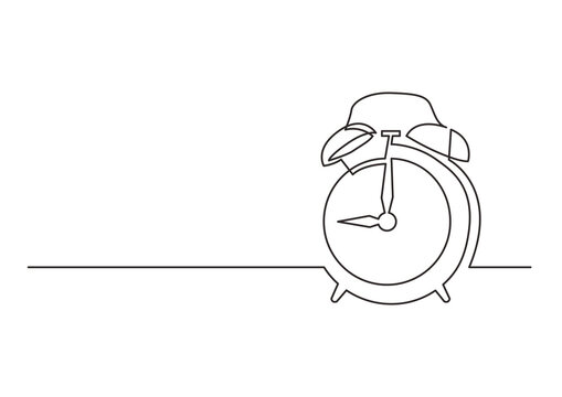 continuous line drawing alarm clock - PNG image with transparent background