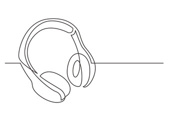 continuous line drawing wireless headphones - PNG image with transparent background