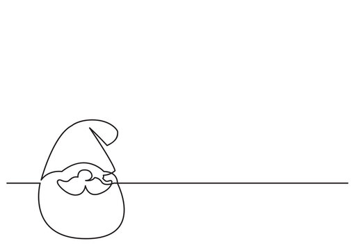 continuous line drawing santa head - PNG image with transparent background