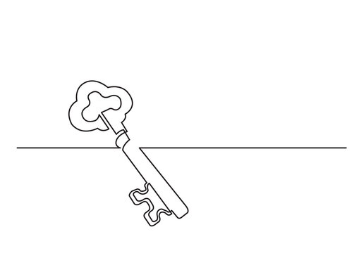 one line isolated vector object old key - PNG image with transparent background