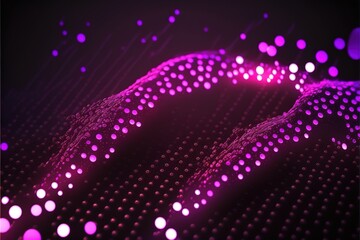 Connected glowing 3d grid, digitalization, wave, network   created with generative ai technology