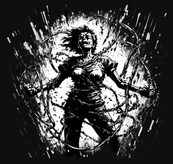 a person breaking free from shackles, symbolising liberation from physical constraints (AI Generated)