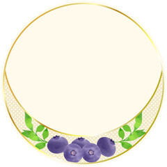 ブルーベリーとリボンをモチーフにした装飾素材／Decorative material with blueberry and ribbon motifs