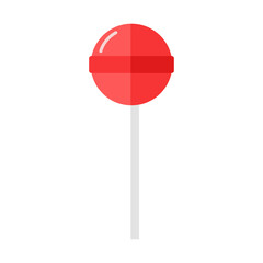 Red Lollipops candy icon on transparent background.